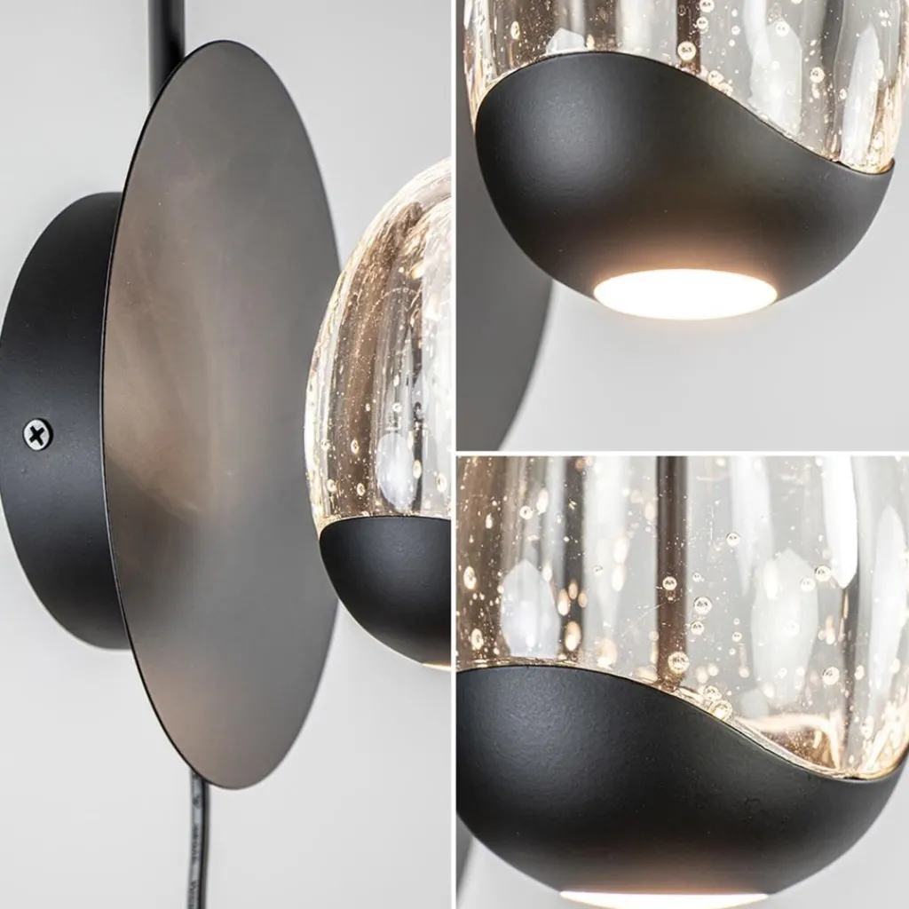 Straluma Wandlamp Black Egg zwart/helder glas> Wandlampen|Woonkamerlampen