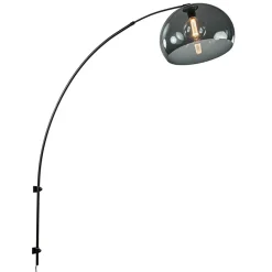 Straluma Wandlamp boog met smoke plexibol kap> Booglampen|Woonkamerlampen
