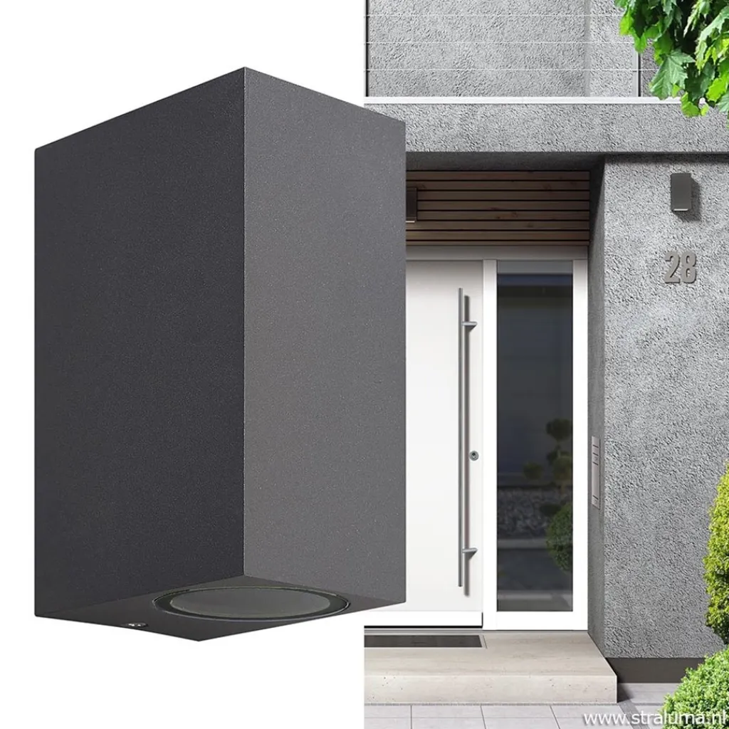Straluma Wandlamp buiten antraciet up+down IP54> Keukenverlichting|Badkamerverlichting