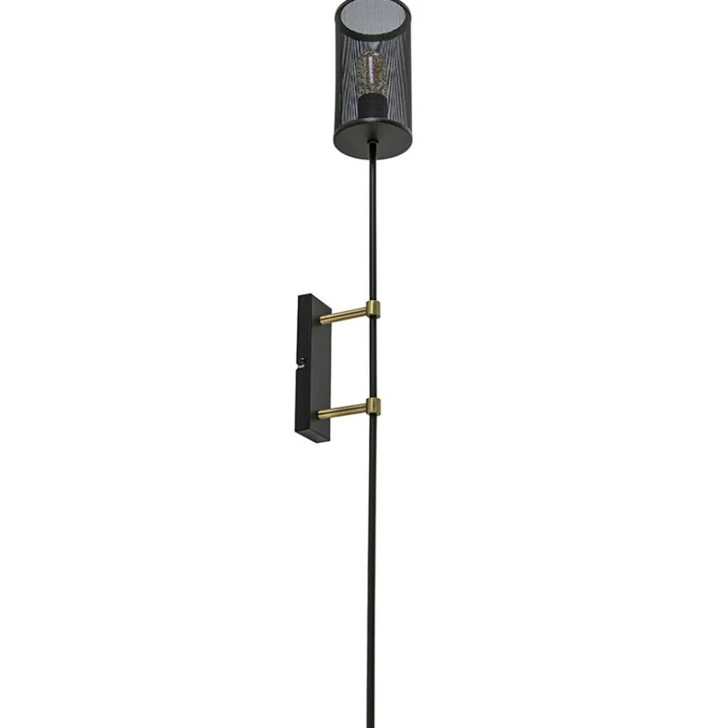 Straluma Wandlamp cilinder zwart/goud XL> Wandlampen|Industriële Verlichting