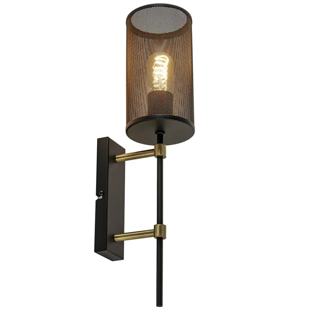 Straluma Wandlamp cilinder zwart/goud S> Wandlampen|Industriële Verlichting