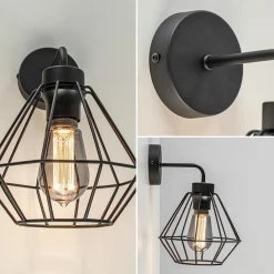 Straluma Wandlamp draadkorf zwart></noscript> Wandlampen|Draadlampen