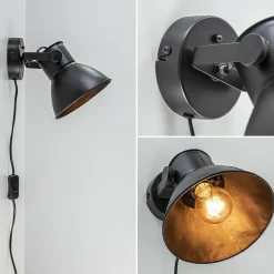 Straluma Wandlamp Eliano zwart industrieel></noscript> Light and Living|Woonkamerlampen