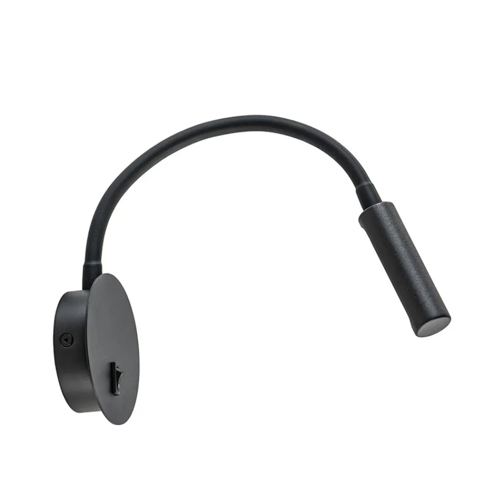 Straluma Wandlamp Flex zwart met schakelaar> Wandlampen|Bedlampjes