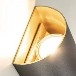 Straluma Wandlamp Hera afgerond zwart/matgoud 2xgu10><noscript><img width=