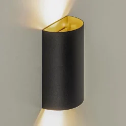 Straluma Wandlamp Hera afgerond zwart/matgoud 2xgu10><noscript><img width=