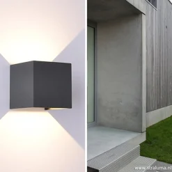 Straluma Wandlamp kubus buiten antraciet IP54></noscript> Wandlampen|Buitenlampen