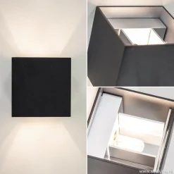 Straluma Wandlamp kubus verst. zwart/grijs ex.g9></noscript> Woonkamerlampen|Slaapkamerlampen