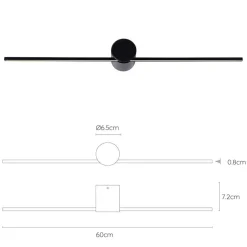 Straluma Wandlamp Mizar 60cm zwart IP44></noscript> Wandlampen|LED Badkamerlampen