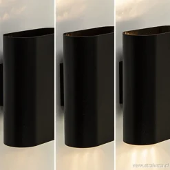 Straluma Wandlamp ovaal zwart 2xe14><noscript><img width=