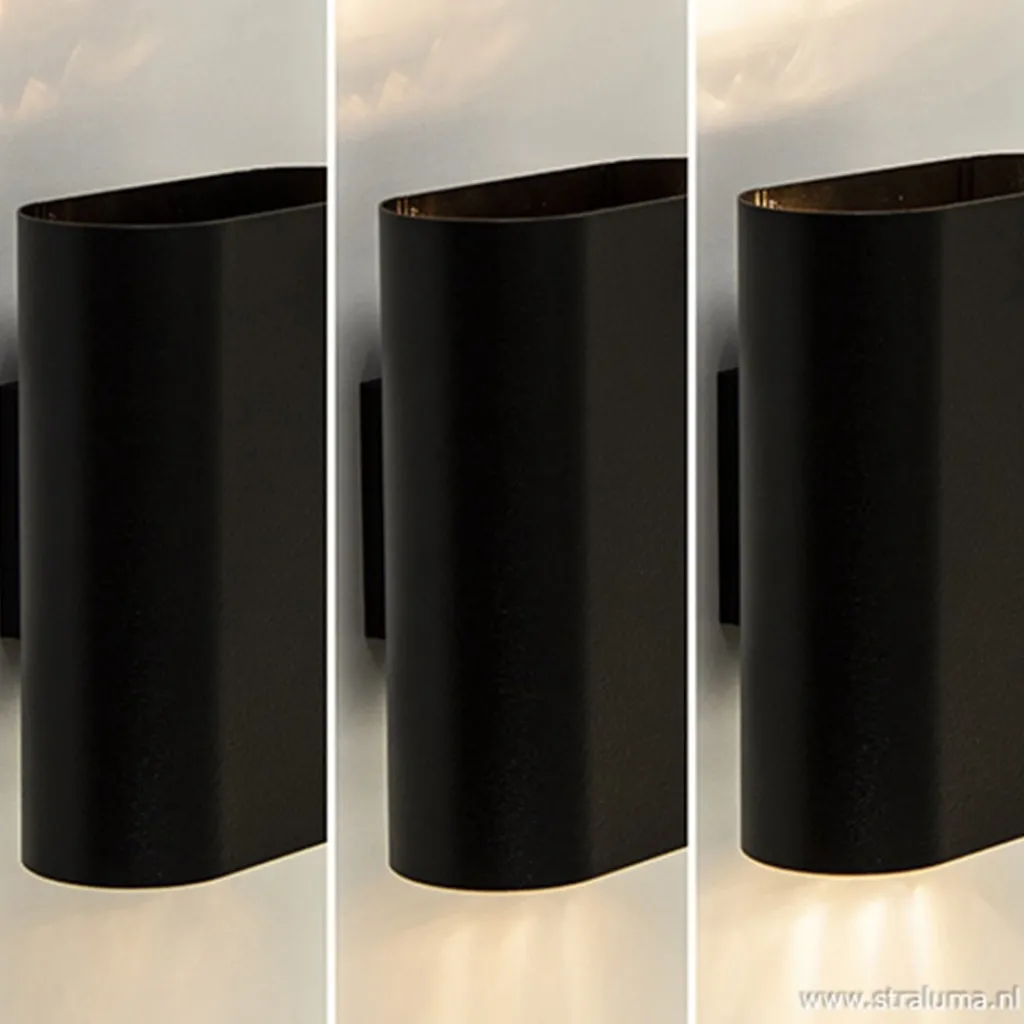 Straluma Wandlamp ovaal zwart 2xe14> Wandlampen|Woonkamerlampen