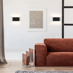 Straluma Wandlamp ovaal zwart/zilver g9></noscript> Woonkamerlampen|Slaapkamerlampen