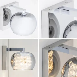 Straluma Wandlamp Pearl glas/chroom> Pearl|Woonkamerlampen