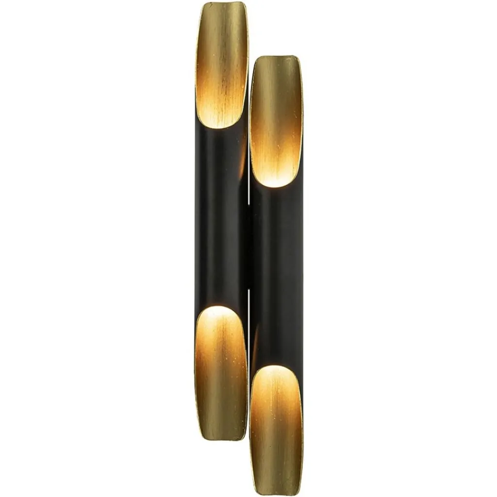 Straluma Wandlamp Pipes 48cm zwart/matgoud> Wandlampen|Design Verlichting