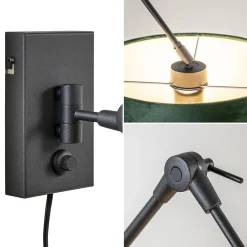 Straluma Wandlamp Prestige Chic zwart/kap groen></noscript> Schemerlampen|Woonkamerlampen