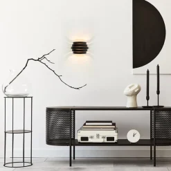 Straluma Wandlamp Scudo zwart/goud 20cm></noscript> Woonkamerlampen|Halverlichting