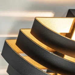 Straluma Wandlamp Scudo zwart/goud 25cm></noscript> Halverlichting|Wandlampen