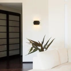 Straluma Wandlamp Scudo zwart/goud 25cm></noscript> Halverlichting|Wandlampen