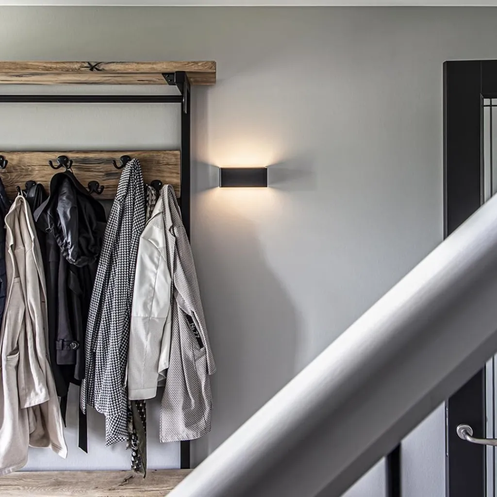 Straluma Wandlamp Stretto zwart 20cm> Wandlampen|Woonkamerlampen