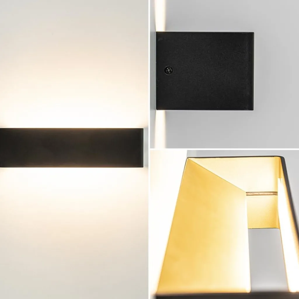 Straluma Wandlamp Stretto zwart/goud 30cm> Wandlampen|Halverlichting