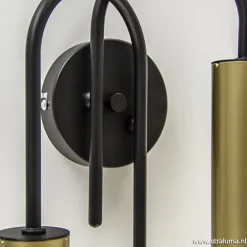 Straluma Wandlamp toog dubbel zwart/mat goud><noscript><img width=