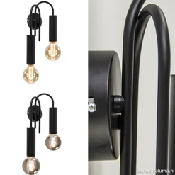 Straluma Wandlamp toog dubbel zwart><noscript><img width=