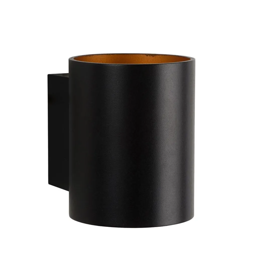 Straluma Wandlamp Xera zwart/goud binnenkant> Woonkamerlampen|Slaapkamerlampen