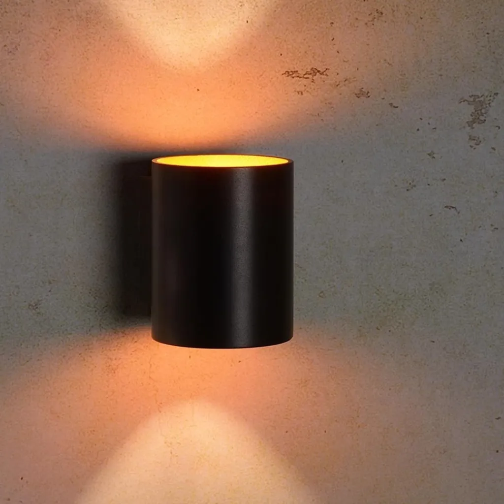 Straluma Wandlamp Xera zwart/goud binnenkant> Woonkamerlampen|Slaapkamerlampen