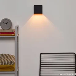Straluma Wandlamp Xio kubus zwart/goud inclusief G9></noscript> Wandlampen|Bedlampjes