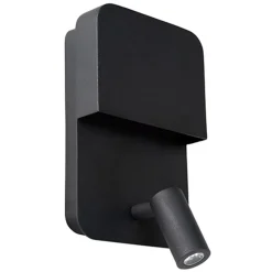Straluma Wandlamp zwart + leesspot en usb> Wandlampen|Bedlampjes