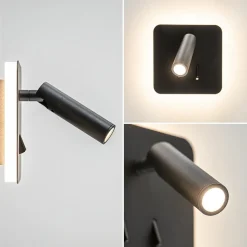 Straluma Wandlamp zwart leesspot + indirect lich></noscript> Wandlampen|Bedlampjes