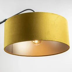 Straluma Wandlamp zwart met velourse kap></noscript> Wandlampen|Schemerlampen