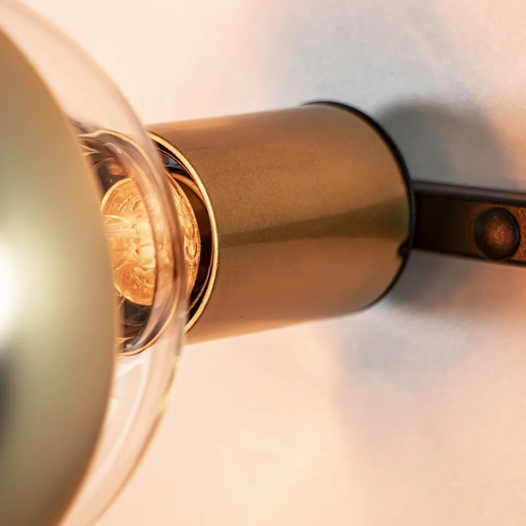 Straluma Wandlamp zwart/goud inclusief plantenpotten> Wandlampen|Botanische Verlichting