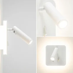 Straluma Witte wandlamp vierkant inclusief LED en spot></noscript> Wandlampen|Bedlampjes