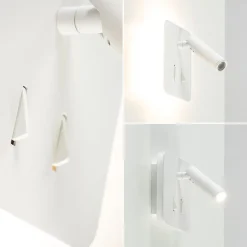 Straluma Witte wandlamp vierkant inclusief LED en spot></noscript> Wandlampen|Bedlampjes