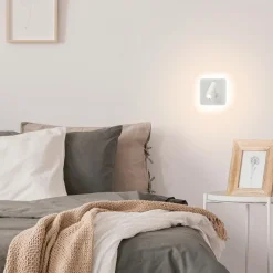 Straluma Witte wandlamp vierkant inclusief LED en spot></noscript> Wandlampen|Bedlampjes