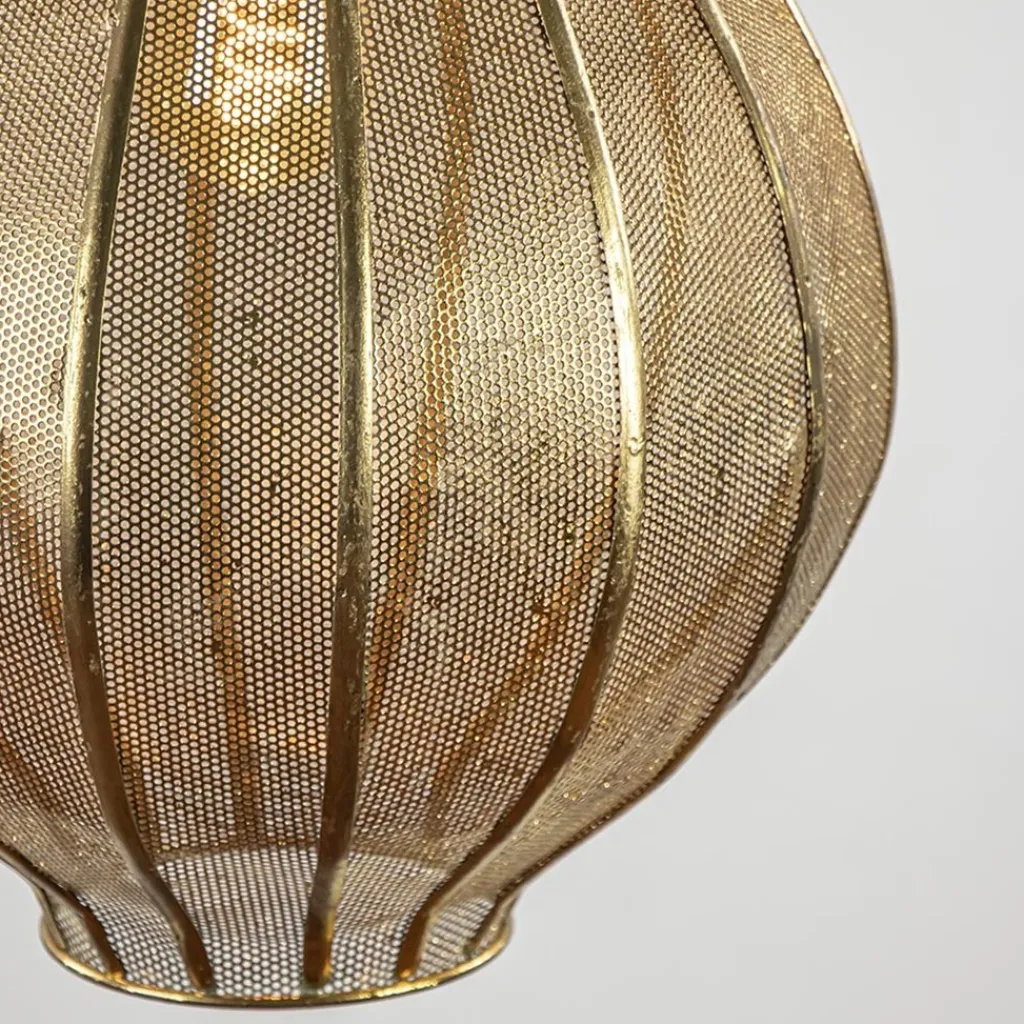 Straluma XL Light & Living druppel hanglamp goud oosters Micha> Light and Living|Eetkamerverlichting