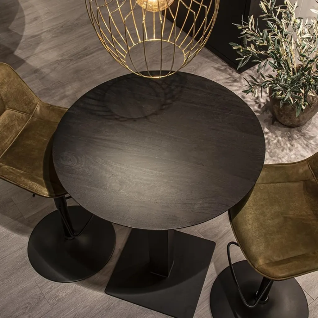 Straluma Zwart houten bartafel Ø80x105 cm> Bartafels