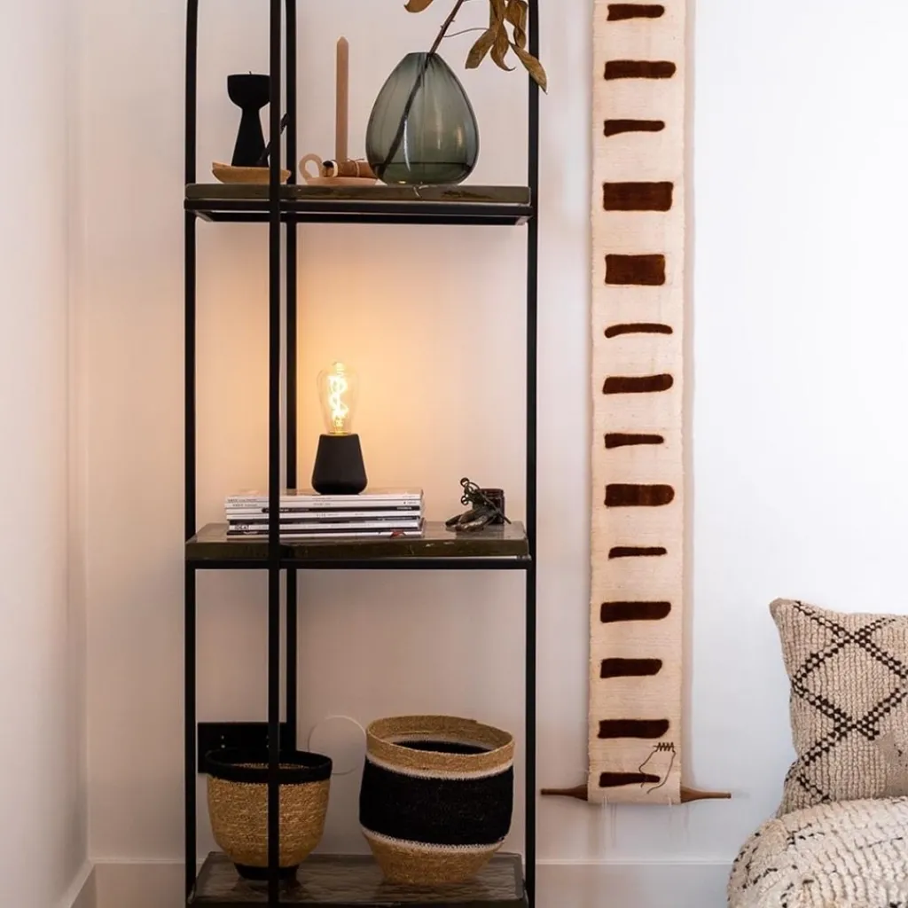 Straluma Zwart houten tafellamp oplaadbaar met helder glas> Tafellampen|Woonkamerlampen