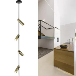 Straluma Zwart met gouden plafondspot 4-lichts groot></noscript> Videverlichting|Opbouwspots