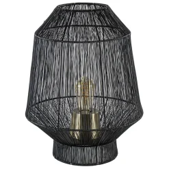 Straluma Zwart metalen tafellamp Vitora met brons> Tafellampen|Draadlampen
