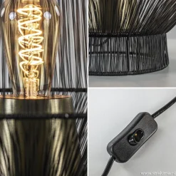 Straluma Zwart metalen tafellamp Vitora met brons></noscript> Tafellampen|Draadlampen