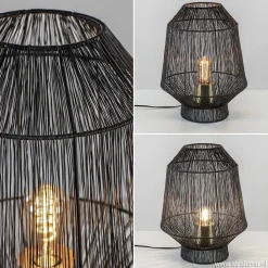 Straluma Zwart metalen tafellamp Vitora met brons></noscript> Tafellampen|Draadlampen