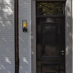 Straluma Zwarte buitenlamp rechthoek met glas en camera></noscript> Buitenlampen