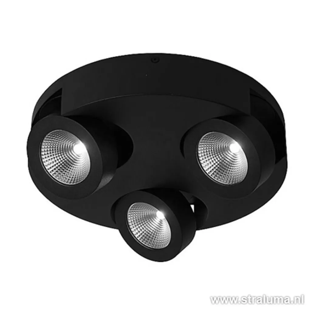 Straluma Zwarte design plafondlamp LED> Plafondlampen|Opbouwspots