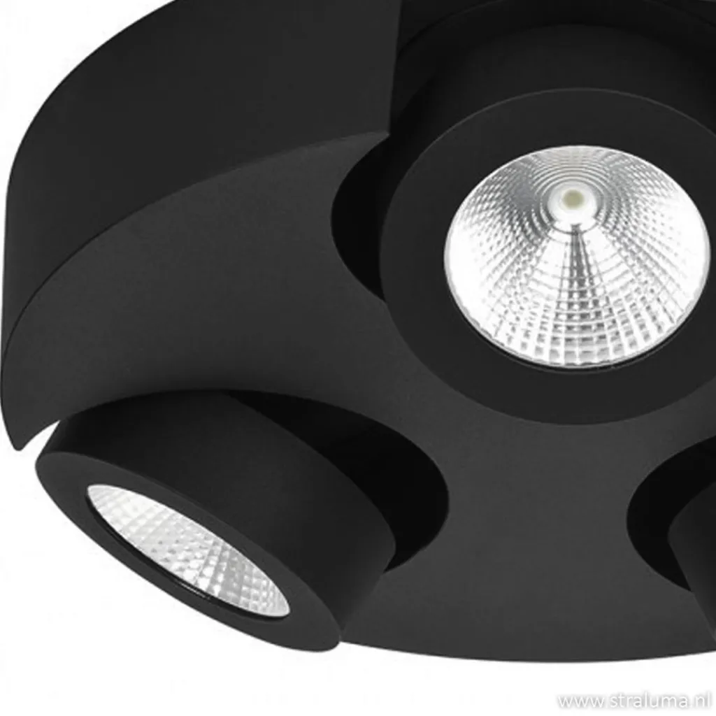 Straluma Zwarte design plafondlamp LED> Plafondlampen|Opbouwspots