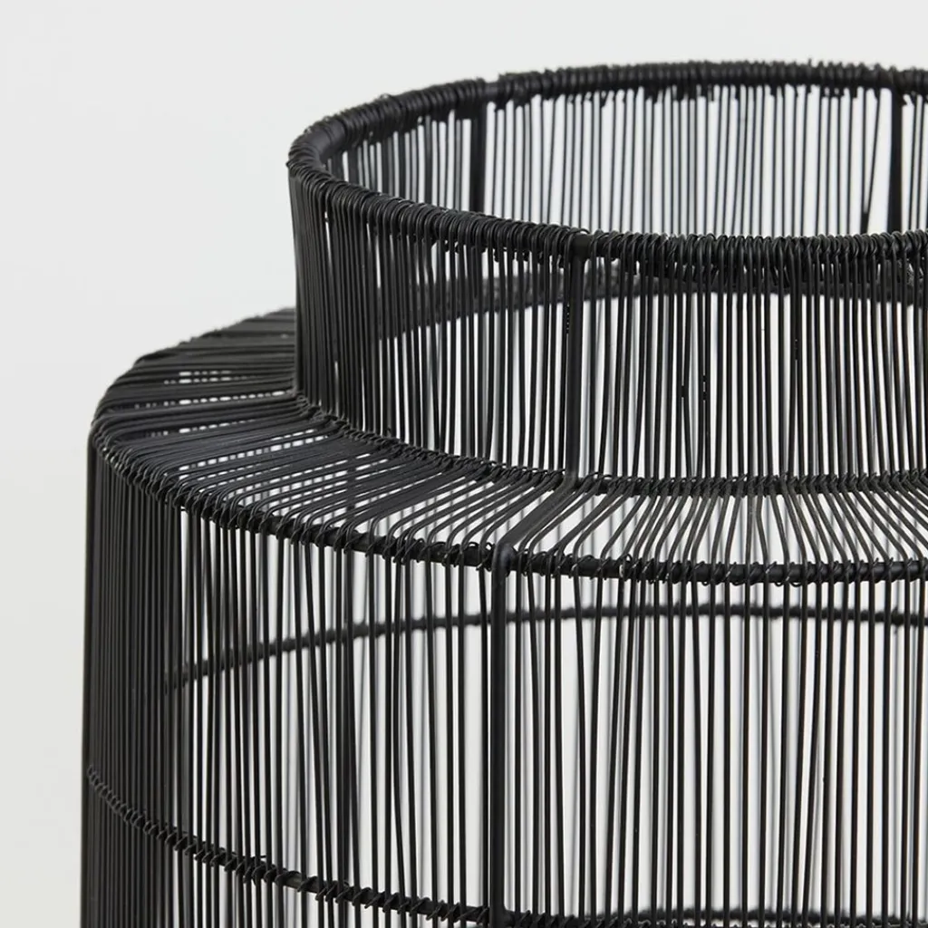 Straluma Zwarte draad tafellamp met brons> Draadlampen|Light and Living