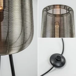 Straluma Zwarte driepoot Adeta met nikkel kap><noscript><img width=