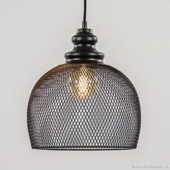 Straluma Zwarte hanglamp Karla met gaas> Light and Living|Woonkamerlampen