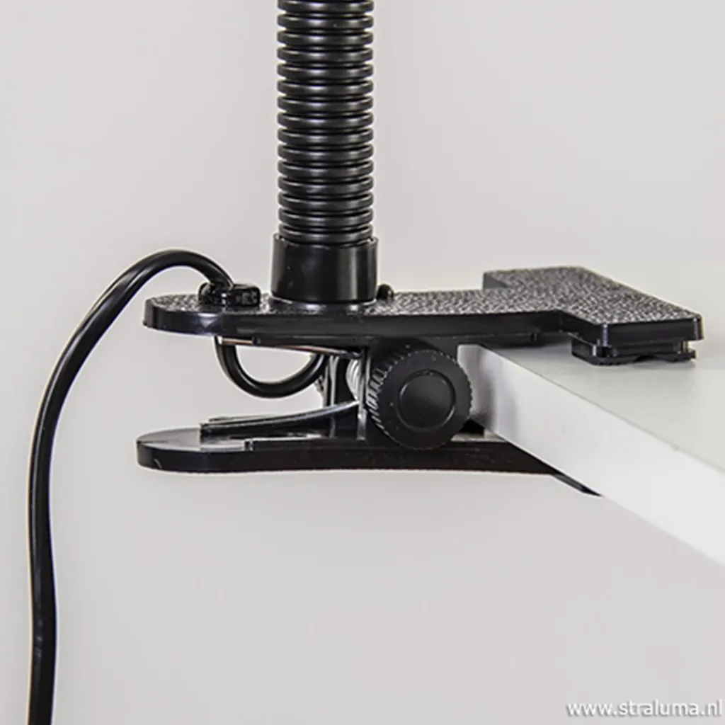 Straluma Zwarte klemlamp/leeslamp voor bureau> Klemlampen|Leeslampen
